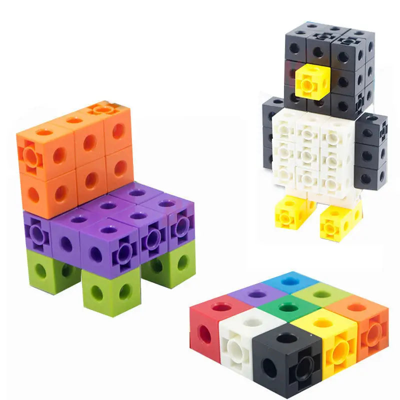 100pcs Mathematics Linking Cubes Interlocking Multilink Counting Stacking Blocks Kids Learning Educational Children Toys Gifts