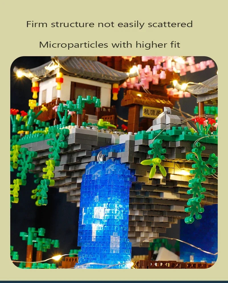 688PCS New children Building block micro-particle construction adult difficult puzzle assembly toys Peach Blossom light model to