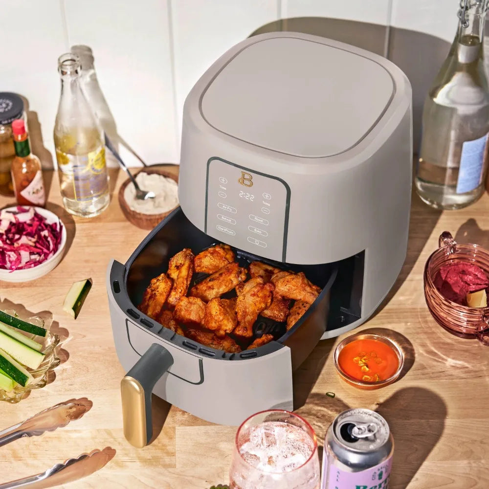 Beautiful 3 Qt Air Fryer with TurboCrisp Technology, Porcini Taupe