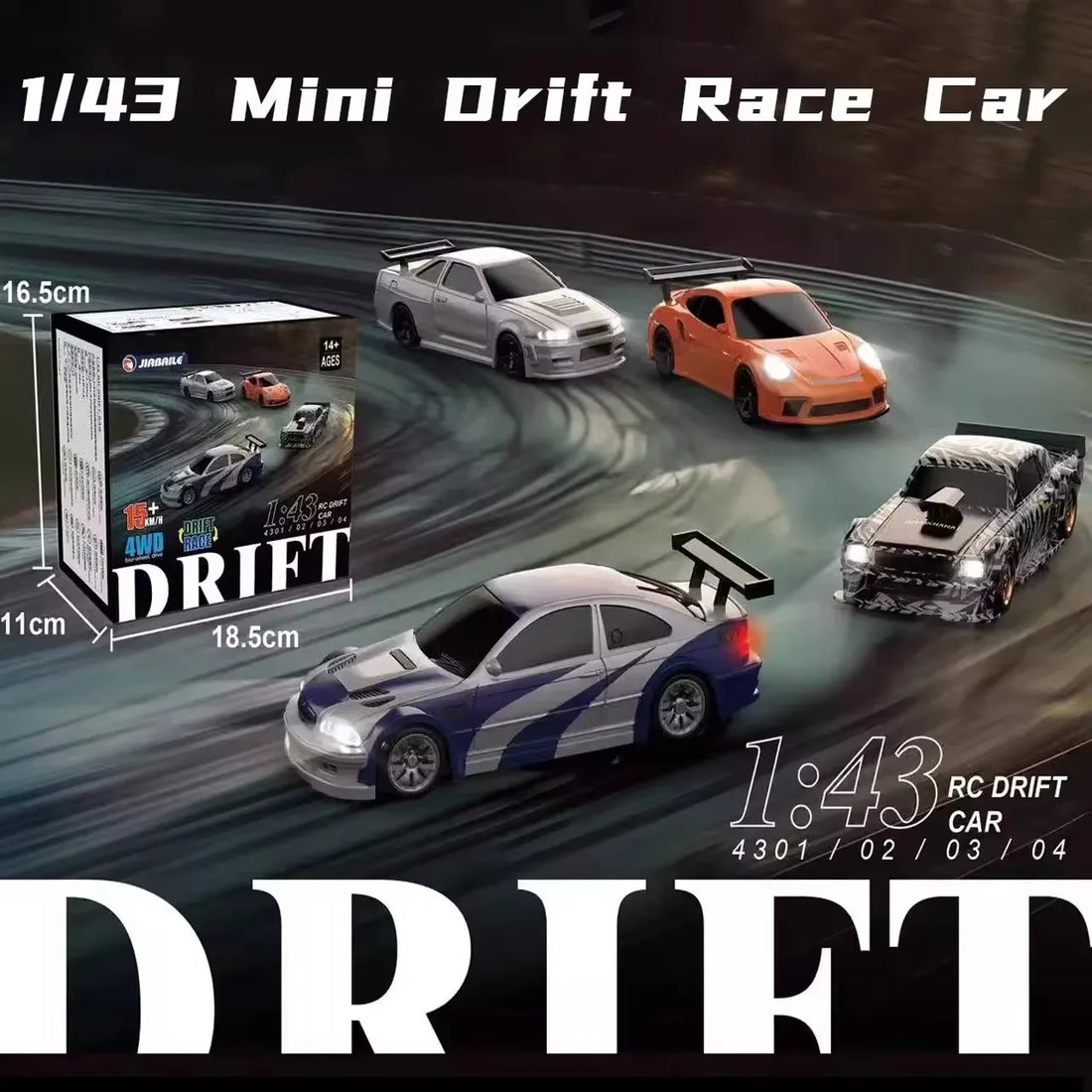 1/43 2.4G Mini RC Drift Car 4WD Remote Control Car High Speed Four Wheel Drive Radio Controlled Racing Car Model Boy Toy Gift