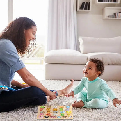 Learning Toys Alphabet Puzzle Wooden Animals Alphabet Puzzle For Toddlers ABC Puzzles Board Educational Toys For Kids Preschool