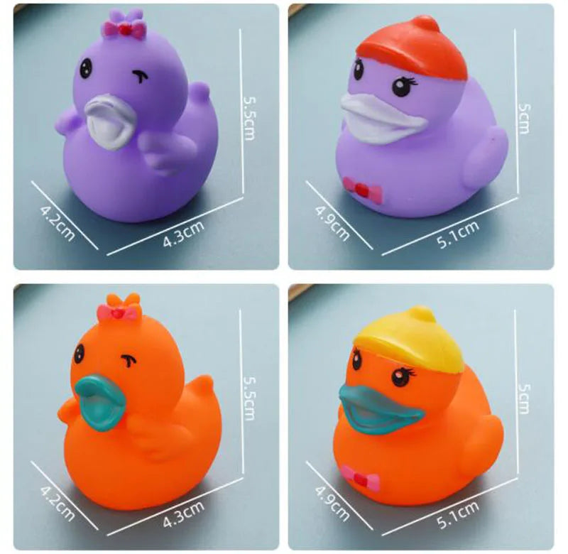 5-30Pcs/Lot Rubber Ducks Baby Bath Toys Kids Shower Bath Toy Float Squeaky Sound Duck Water Play Game Gift For Children