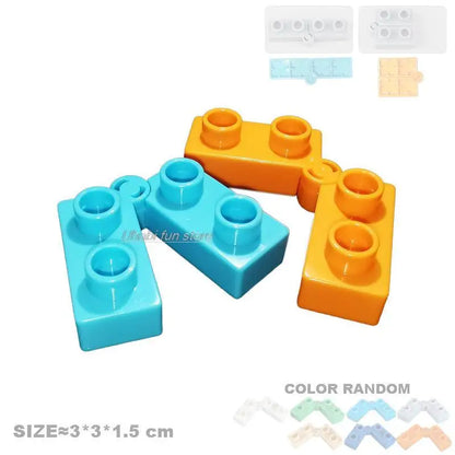 Big Building Block Accessories Compatible Duplos Houses Villas Construction Gear Rotate Connection Children Assembly Parts Toys