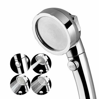 Shower Head Adjustable Water Saving Shower Head 3 Mode Water High Pressure Head With Stop Button