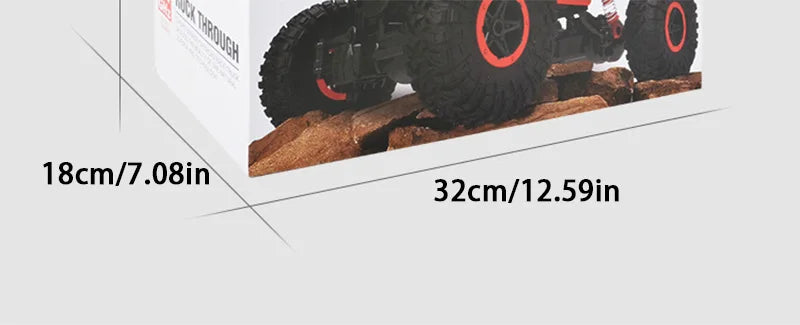 Remote Controlled Monster Truck, 2.4GHz 4WD Off-road RockTracked Vehicle, 1:16 All Terrain Rechargeable Electric Toy  Gifts