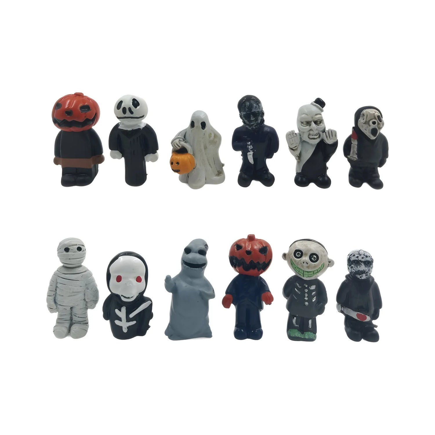 16Pcs Halloween Chainsaw Horror Movie Series Handheld Figure Jason Michael Freddy Halloween Dolls