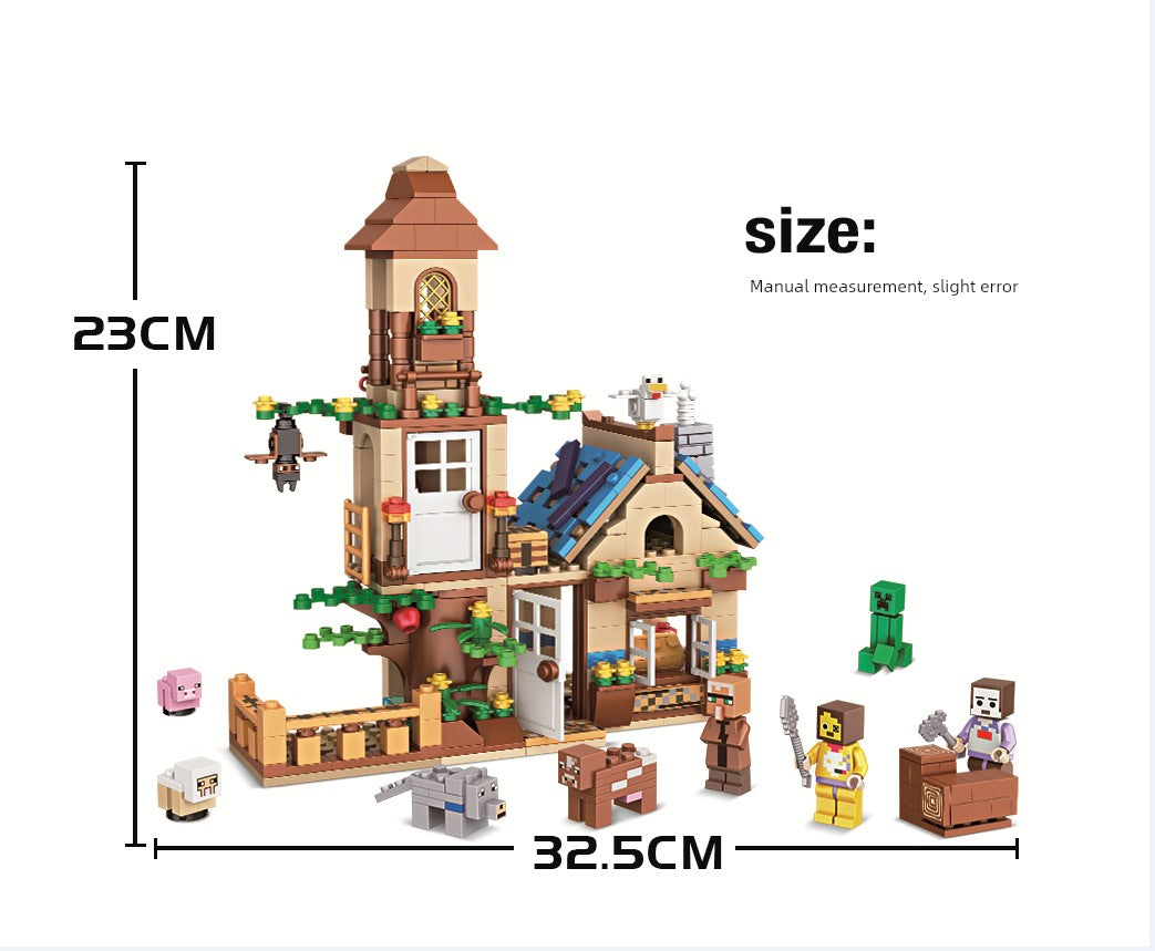 Fashion Baby Renren Cave Cottage Village End Shadow Dragon Building Blocks