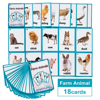 Farm Animal Wild Animals Learning English Words Cards For Kids Child Educational Toys Preschool Teaching Aids Classroom Decor