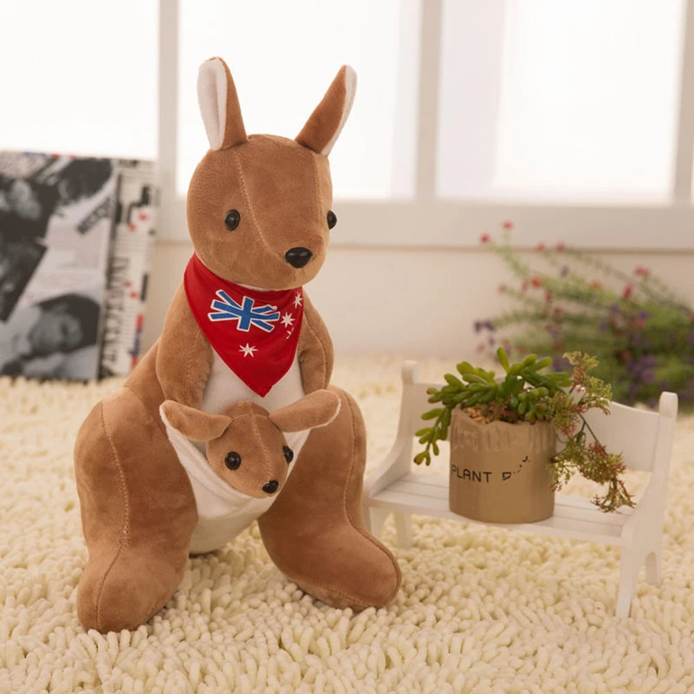 28CM Australian Kangaroo Plush Toy Kangaroo Baby Creative Mother-Child Cute Doll Festive Gift For Children&