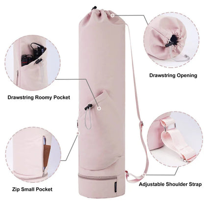 Yoga Mat Bag with Water Bottle Pocket &amp; Wet Storage – Multi-Functional Carrier for Gym, Pilates &amp; Fitness