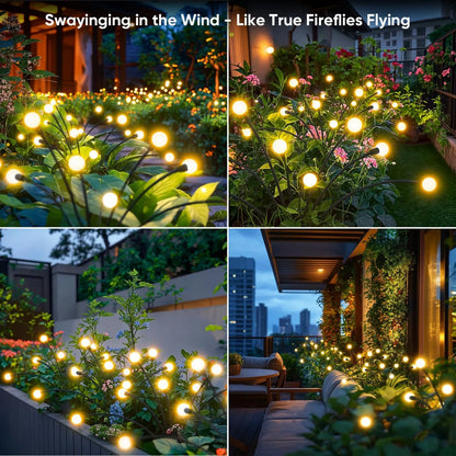 1/2 pc 6/8/10 LED Warm White/Colourful Lights Solar Lawn Lamp Garden Lamp Firefly Ground Plug Lamp Decoration Festival Lamp