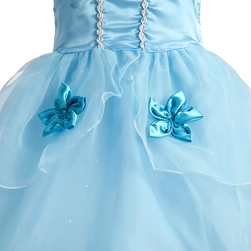 Rapunzel Dress for Girls Cinderella Belle Dress Up Fantasy Children Birthday Party Princess Costume Kids Halloween Clothes