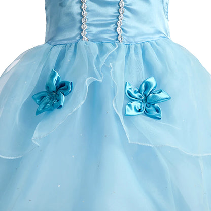 Rapunzel Dress for Girls Cinderella Belle Dress Up Fantasy Children Birthday Party Princess Costume Kids Halloween Clothes