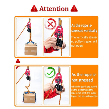 Climbing Pulley Professional Lift Accessory Lift Weight Pulley Device Rescue Survive Gear Rock Climb Heavy Transport Pulley Com