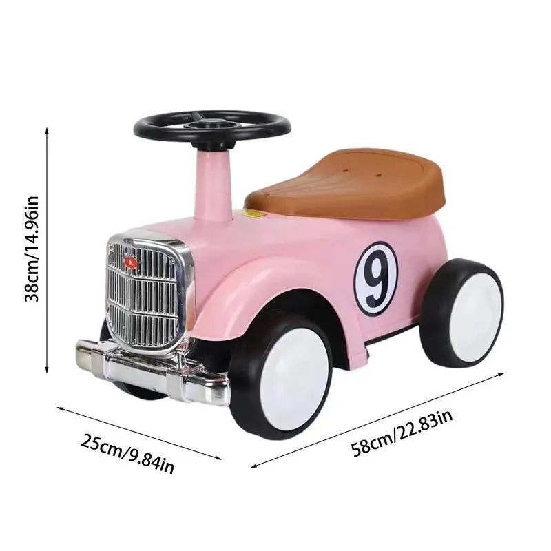 Toddler Ride On Car Vintage Toddler Car Ride On Cars With Limited Steering Wheels And Anti-Rollover Wheels Driving Car Toy