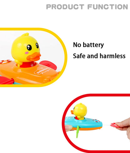 Children Bath Playing Toys For Swimming Bathtub Pool Duck Toy  Floating Ducklings Toy Little Yellow Duck Boating to Wash Toys