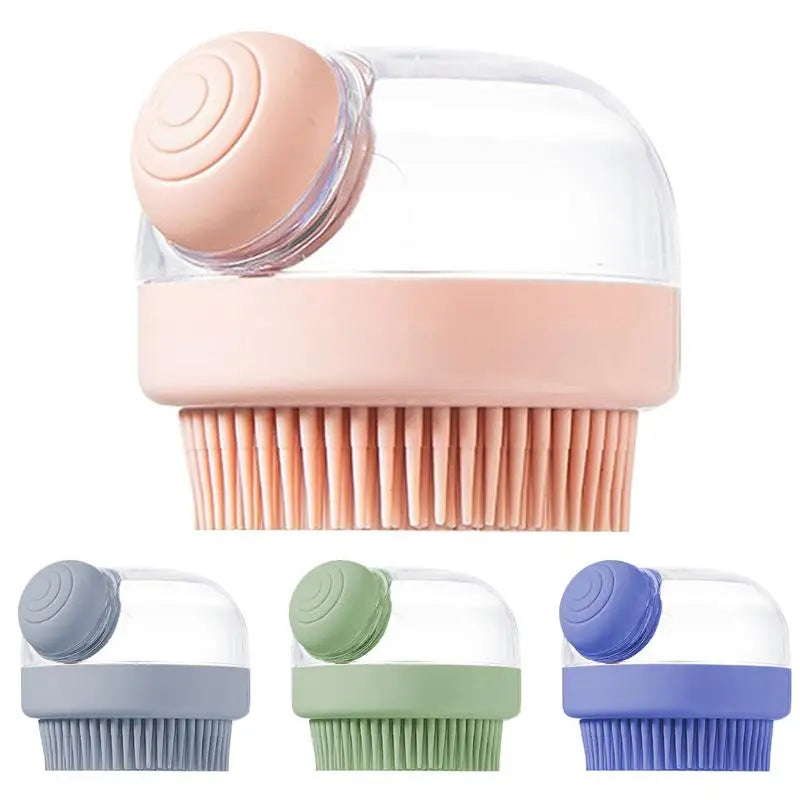 1pc Pet Bath Brush Shampoo Dispenser Gentle Massage Portable Dog Washing Brush For Grooming Cleaning Furs And Hair Pet Supplies