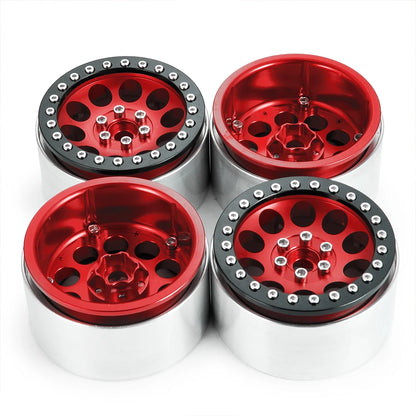 YEAHRUN 2/4pcs Metal Beadlock 2.2 inch Wheel Rims Hubs for Axial Wraith 90048 RR10 TRX-4 1/10 RC Crawler Car Upgrade Parts