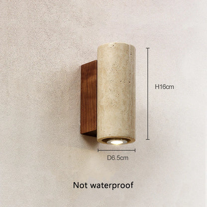 Yellow travertine stone Japanese style wabi-sabi wall lights bedroom dinning room wall lamp designer retro outdoor wall sconces