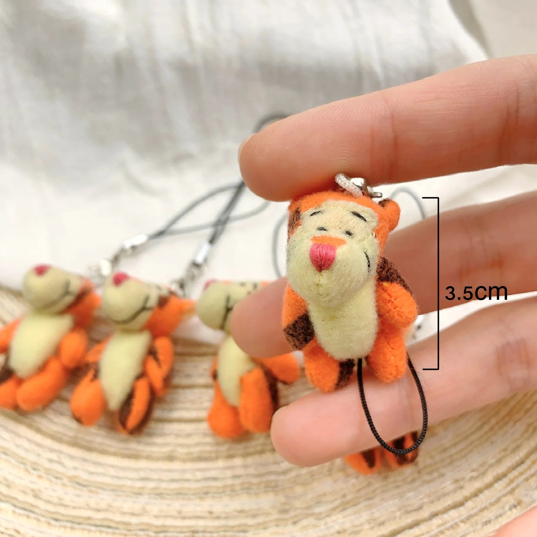 10pcs Mini Joint Bears Plush Keychain 4.5-3.5cm Cartoon Floral Plaid Bear Doll Stuffed Toy Bag Pendant Kids Christmas Party Gift