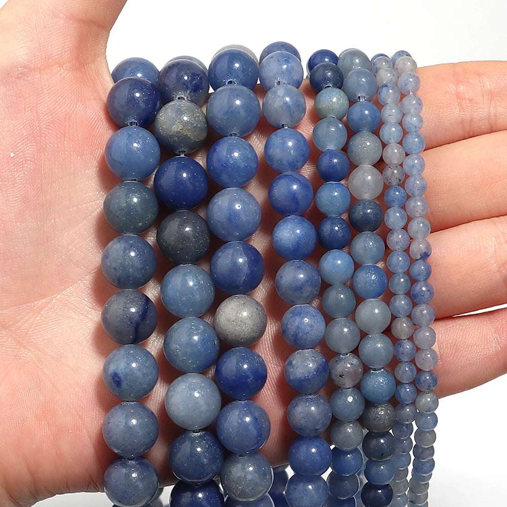 Natural Stone Blue Aventurine Beads Round Loose Spacer Beads For Jewelry Making 4/6/8/10mm DIY Handmade Bracelets Accessories