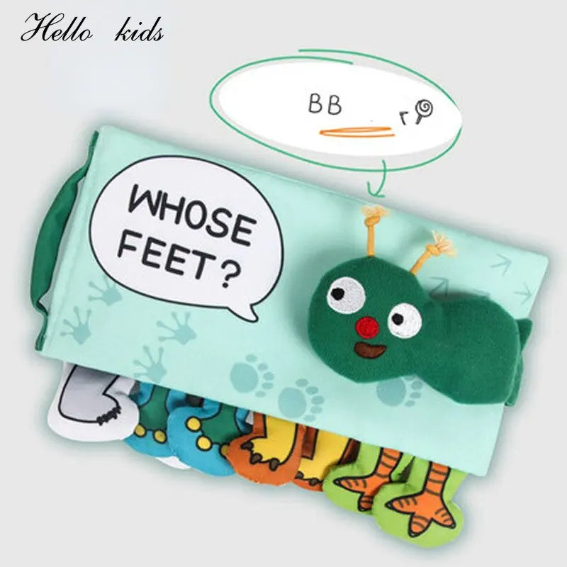 3D Toddlers Animal Foot Cloth Book Washable Montessori Baby Busy Board Early Learning Education Habits Knowledge Developing Toys