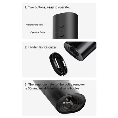 Xiaomi Mijia Electric Wine Opener Battery Automatic Bottle Cap Opener for Red Wine Beer with Foil Cutter Kitchen Accessories