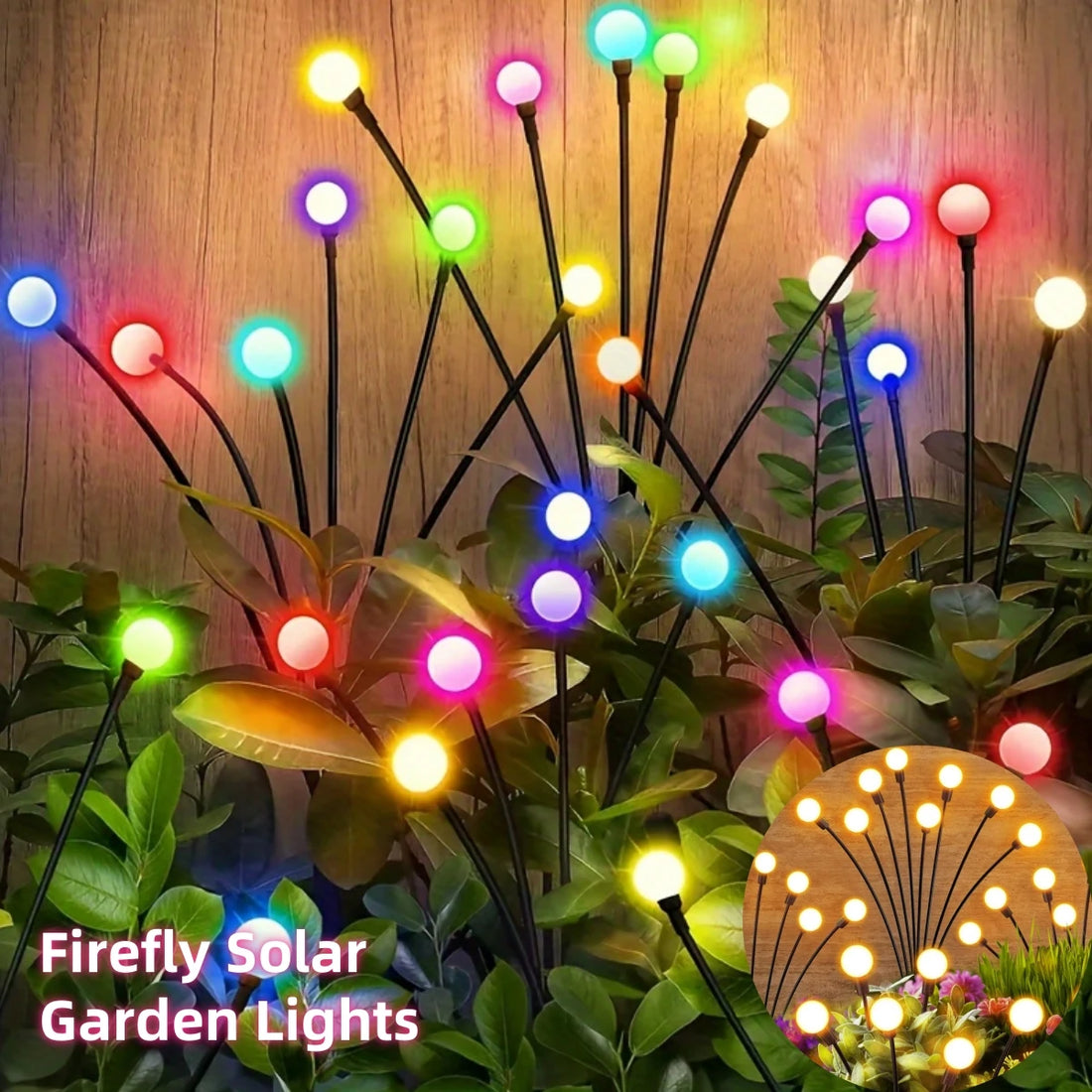 1/2 pc 6/8/10 LED Warm White/Colourful Lights Solar Lawn Lamp Garden Lamp Firefly Ground Plug Lamp Decoration Festival Lamp