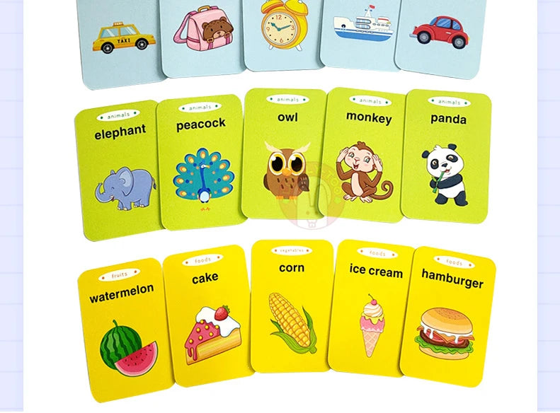 English Flash Card Russian Spanish French Sight Words Games ABC learning Language Kids Education Toys Montessori Reading Book