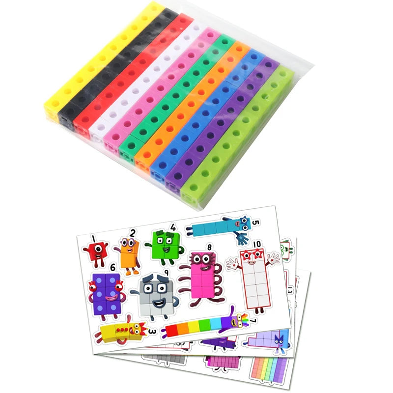 100pcs Mathematics Linking Cubes Interlocking Multilink Counting Stacking Blocks Kids Learning Educational Children Toys Gifts