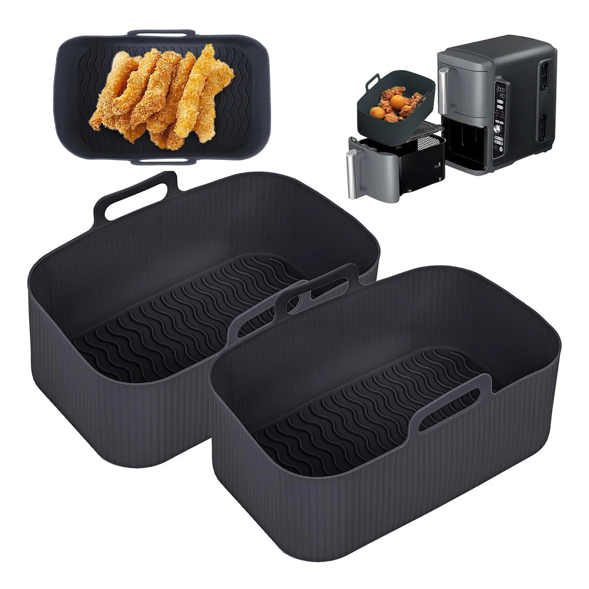 Silicone Mould Accessories Bakeware Air Fryer Silicone Tray Silicone Non-stick bpa-free and heat-resistant Kitchen Baking