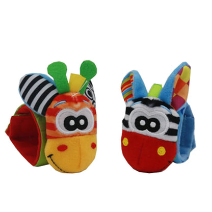 Cartoon Plush Socks Wrist Strap Rattles Baby Toys 0-12 Months Newborn Infant Kids Animal Sock Foot Finder Toy Gift Soft Rattle