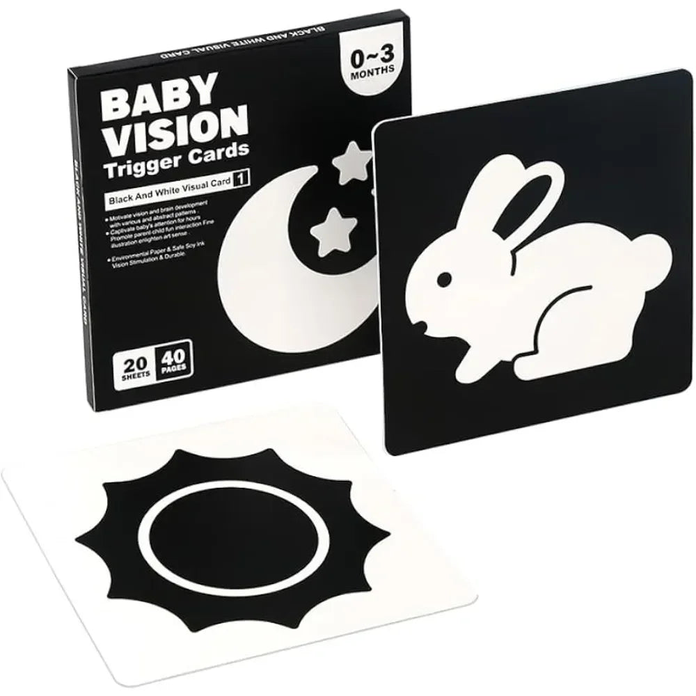 Black White High Contrast Card Montessori Baby Vision Stimulation Cards Stimulate Newborn Visual Early Educational Learning Toys