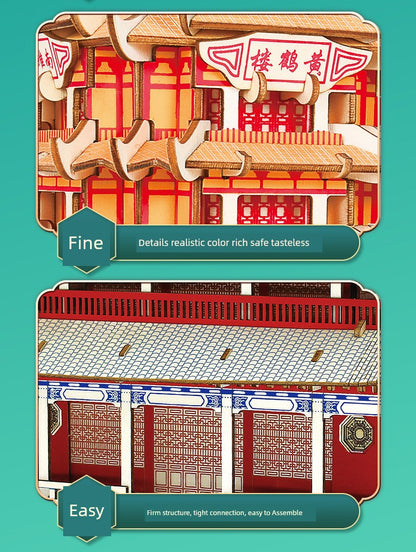 Chinese Ancient Style Building Wooden Puzzle House 3D Puzzle Model