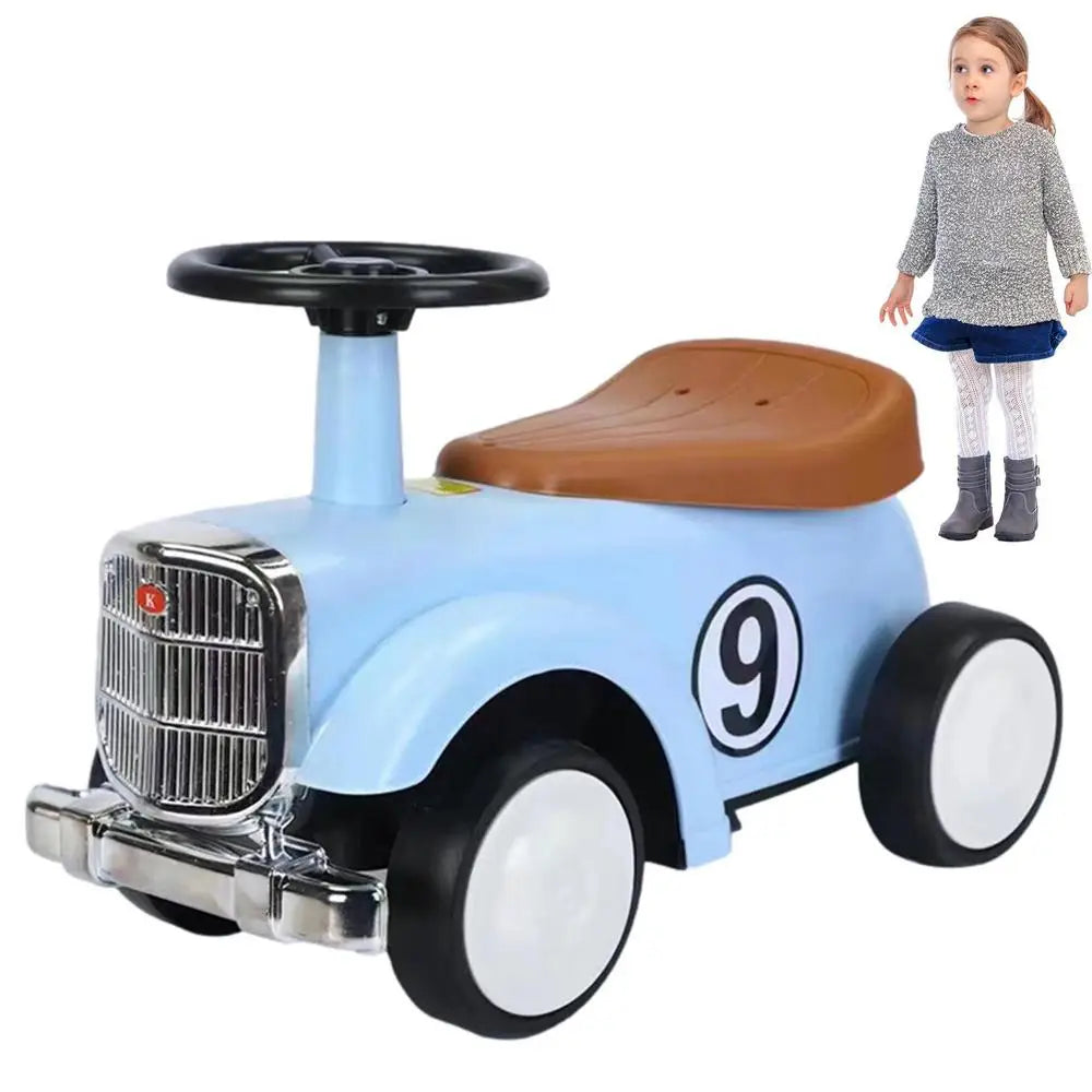 Toddler Ride On Car Vintage Toddler Car Ride On Cars With Limited Steering Wheels And Anti-Rollover Wheels Driving Car Toy