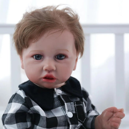 Reborn Baby Dolls Saskia Replica, 20 inch Newborn Baby Boy Doll with Realistic Veins, Lifelike Handmade Vinyl Reborn Doll with W