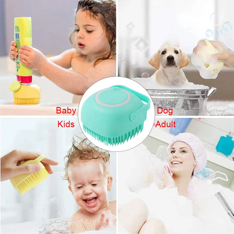 Soft Pet Bath Brush Dog Bathroom Shampoo Massager Silicone Puppy Washing Cleaning Dispenser Grooming Shower Brush Pet Supplies