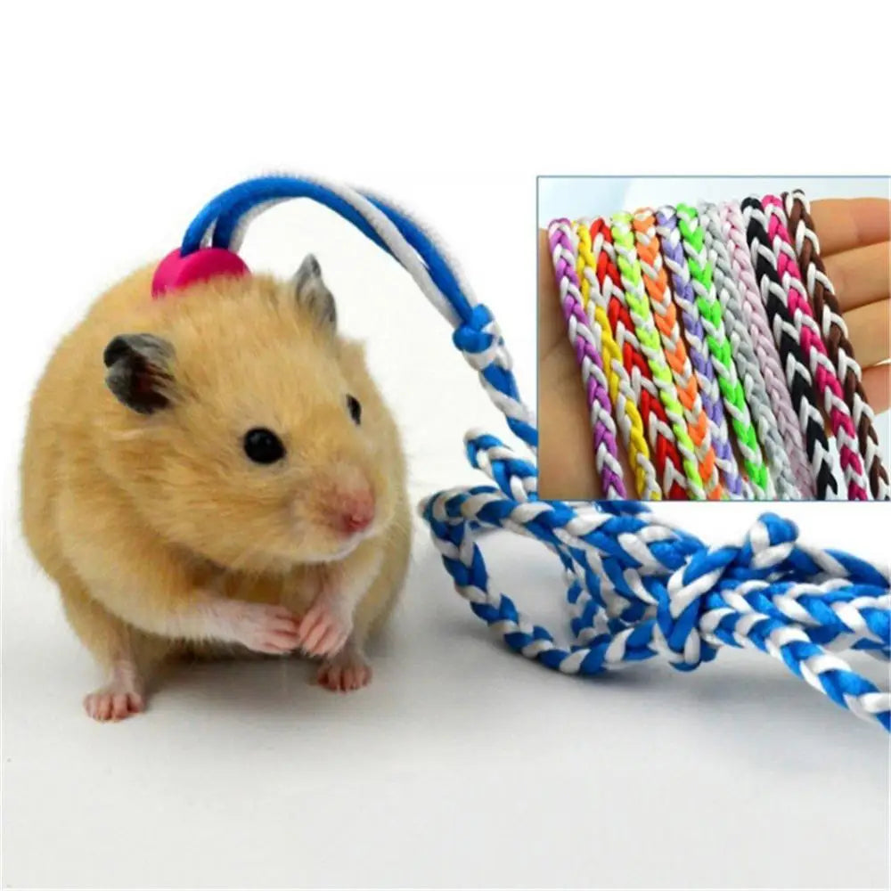 Leash Traction Rope Adjustable Walking 1.4/2m Small Pet Hamster Rabbit Collar Leash