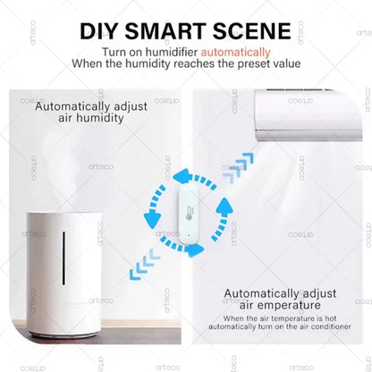 Zigbee Temperature And Humidity Sensor Indoor Thermometer APP Remote Monitor For Smart Home Automation Works With Home Assistant