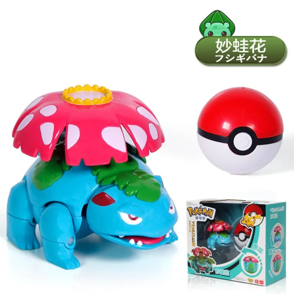 Genuine Pokemon Pikachu Mewtwo Blastoise Venusaur Gyarados Solgaleo Lunala Ball Figurine Doll Transformation Toy Birthdays Gift