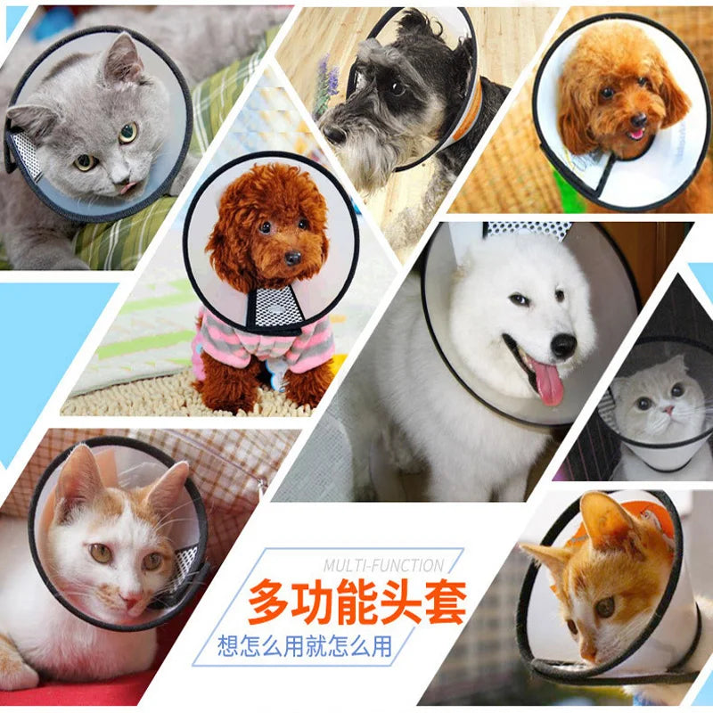 Elizabeth Anti-bite Pet Dog Collar Cat Dog Puppy Neck Protective Circle Feeding Medicine Cover Accessories For Small Large Dogs