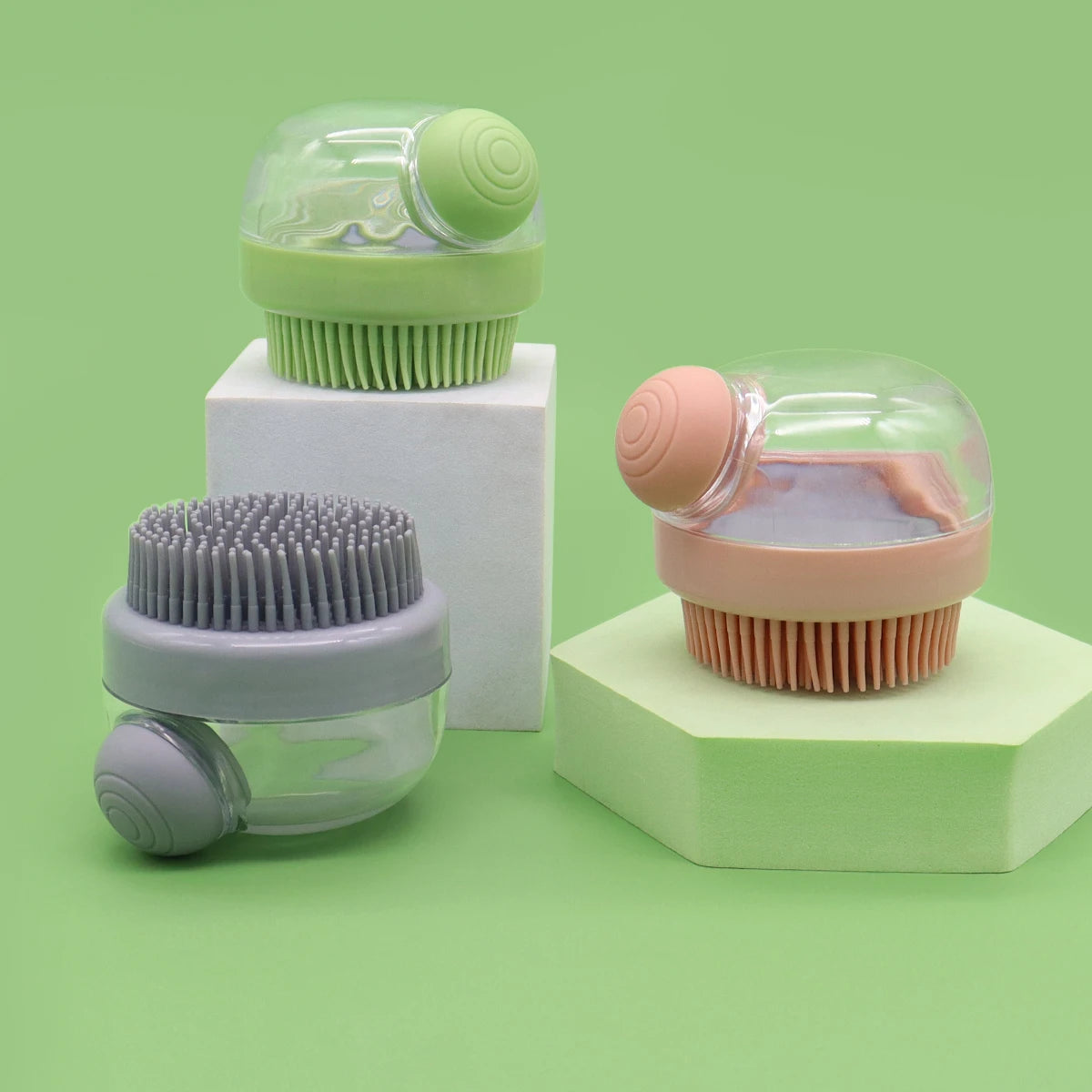 Cute Pet Cat Dog Shampoo Massage Brush Wet & Dry Comb Grooming Scrubber for Bathing Short Hair Soft Silicone Rubber Pet Supplies