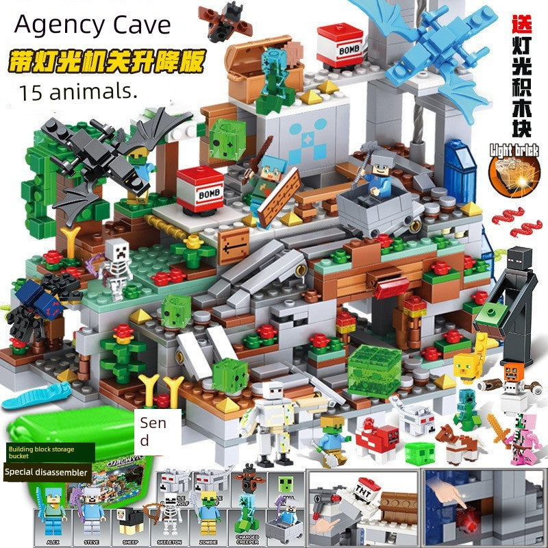 Fashion Baby Renren Cave Cottage Village End Shadow Dragon Building Blocks