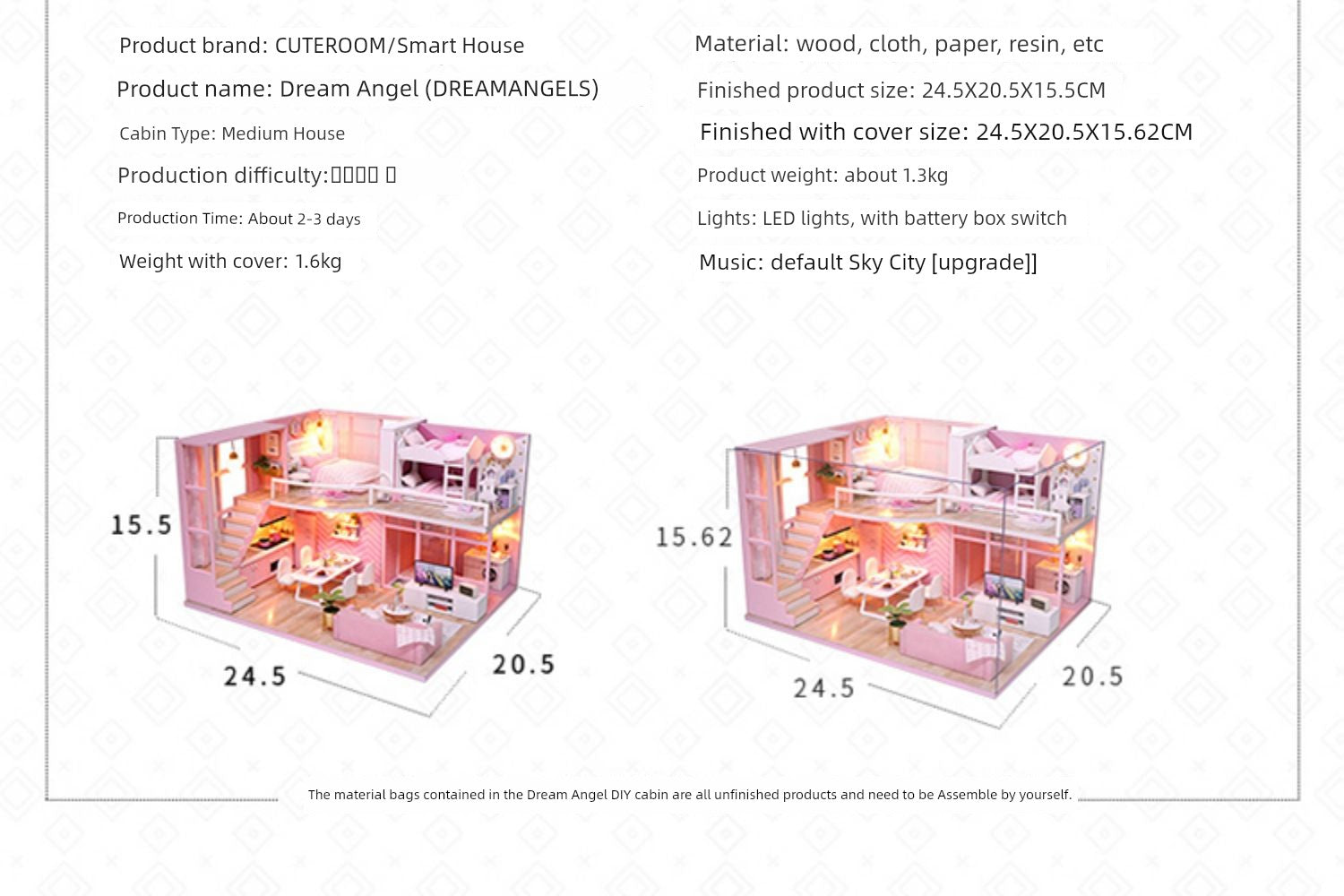 Bedroom Miniature Scene Model Making DIY Handmade