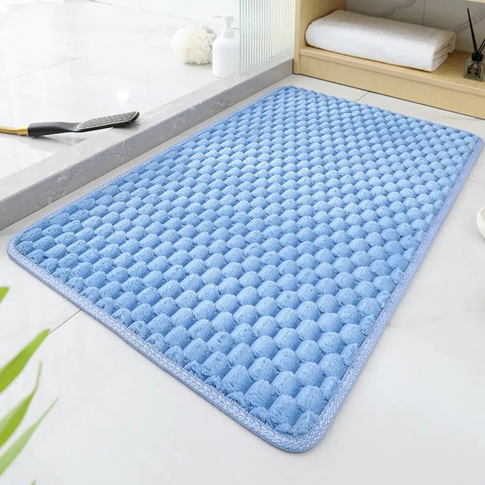 Sink Rug High Density Anti-slip Bathroom Floor Mat with Quick Absorbent Quick-drying Solid Color 3d Texture Bedroom Sink Kitchen