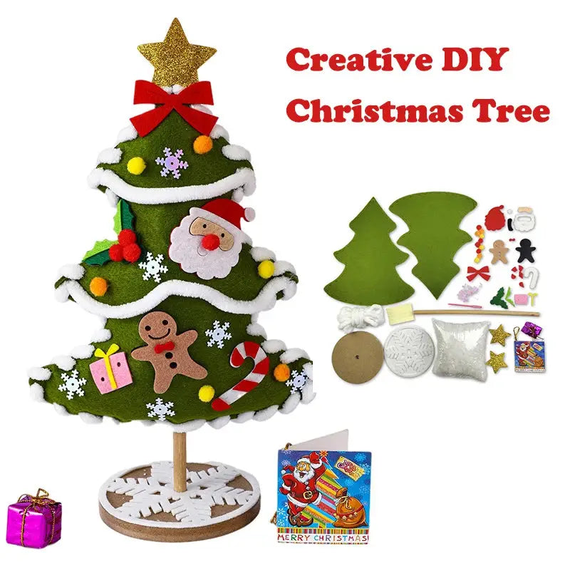 DIY Christmas Tree Crafts Kits for Children Christmas Decoration Handmade Toys Puzzle Craft Kit Children Toys Christmas Gifts