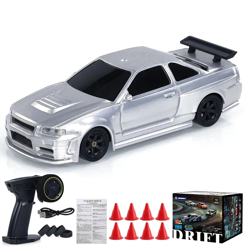 1/43 2.4G Mini RC Drift Car 4WD Remote Control Car High Speed Four Wheel Drive Radio Controlled Racing Car Model Boy Toy Gift
