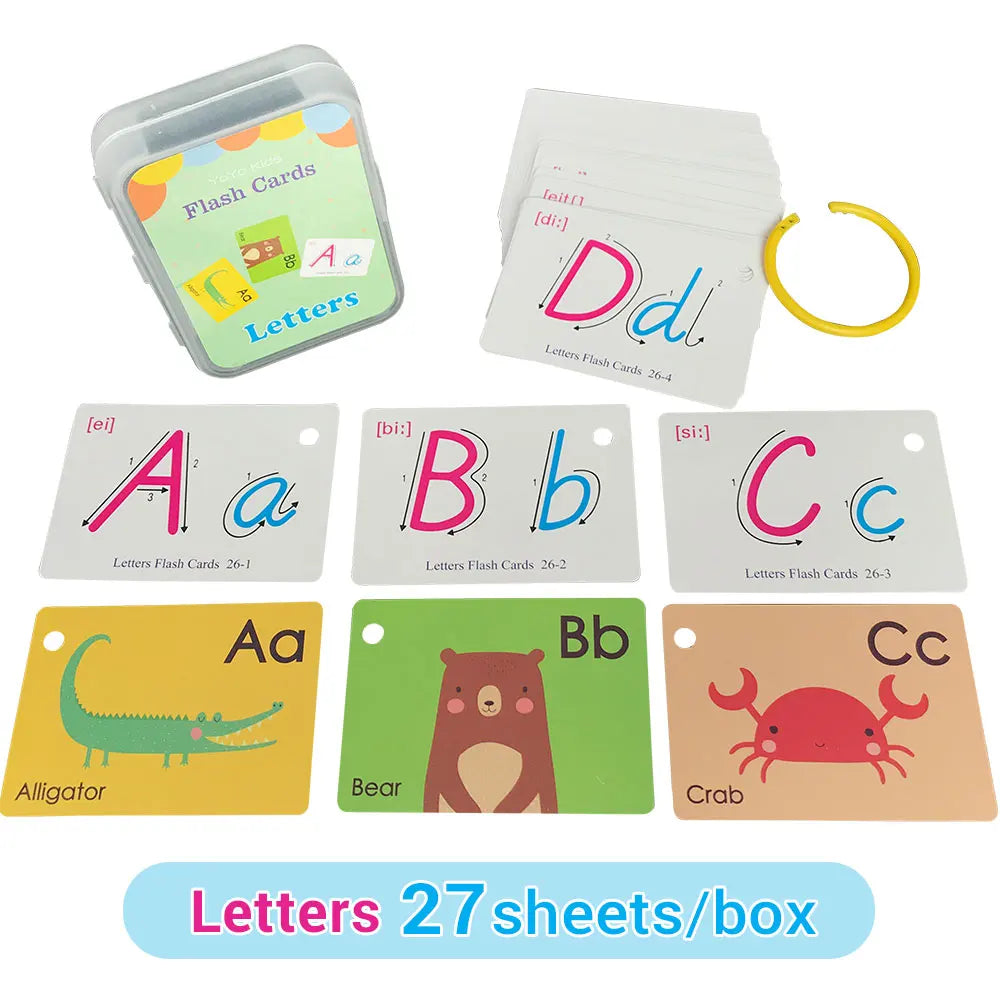 English Words Learning Flashcards for Kids 3-6 Years Reading Enlightenment Cards Educational Toys Montessori Teaching Aids