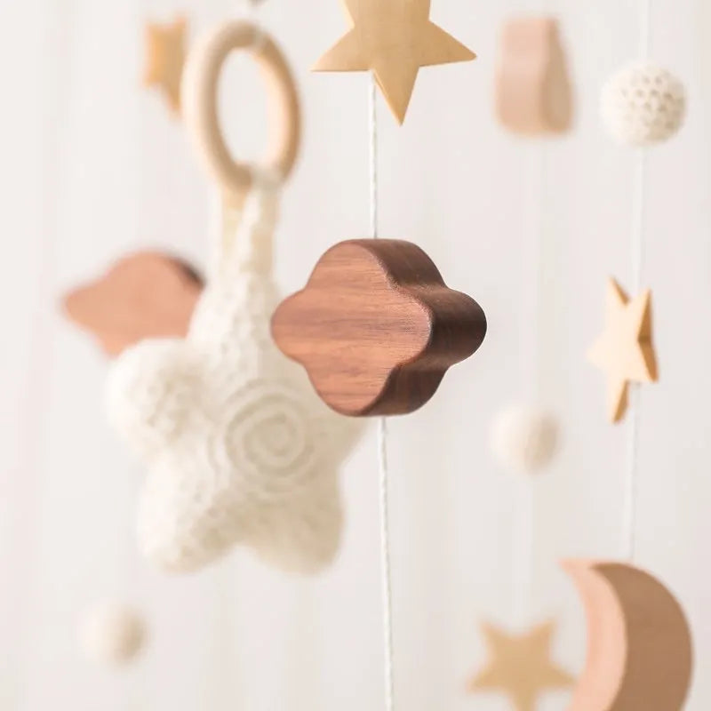 Baby Rattle Toy 0-12 Months Wooden Mobile On The Bed Newborn Music Box Bed Bell Hanging Toys Holder Bracket Infant Crib Boy Toys