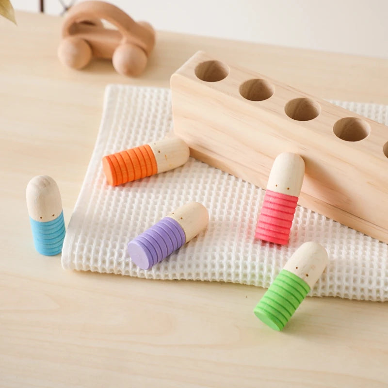 Baby Wooden Musical Instruments Montessori Toys Kids Bear Percussion Xylophone Rain Sound Pipe Music Shaker Early Education Toys